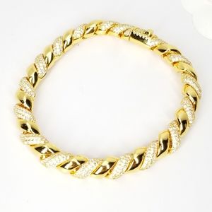 NWT 18K Gold Rope Chain Micro Pave CZ Bracelet